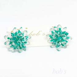 crystal  emerald green pierce/earring＊about medium 5枚目の画像