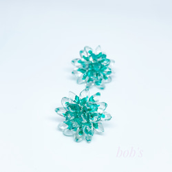 crystal  emerald green pierce/earring＊about medium 9枚目の画像