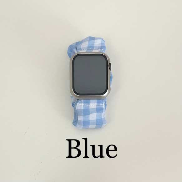 Apple Watch Band 42mm･44mm用　アップルウォッチバンド チェック柄 シュシュ 韓国 3枚目の画像