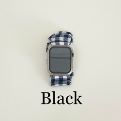 Apple Watch Band 42mm･44mm用　アップルウォッチバンド チェック柄 シュシュ 韓国 2枚目の画像