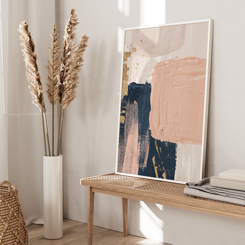 アートポスター 抽象画 ネイビー ピンク ゴールド モダンアート 北欧