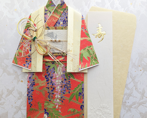 着物のお祝い袋／D13◇ご祝儀袋◇振袖◇友禅和紙 確認用】お祝い袋◇振袖◇友禅和紙