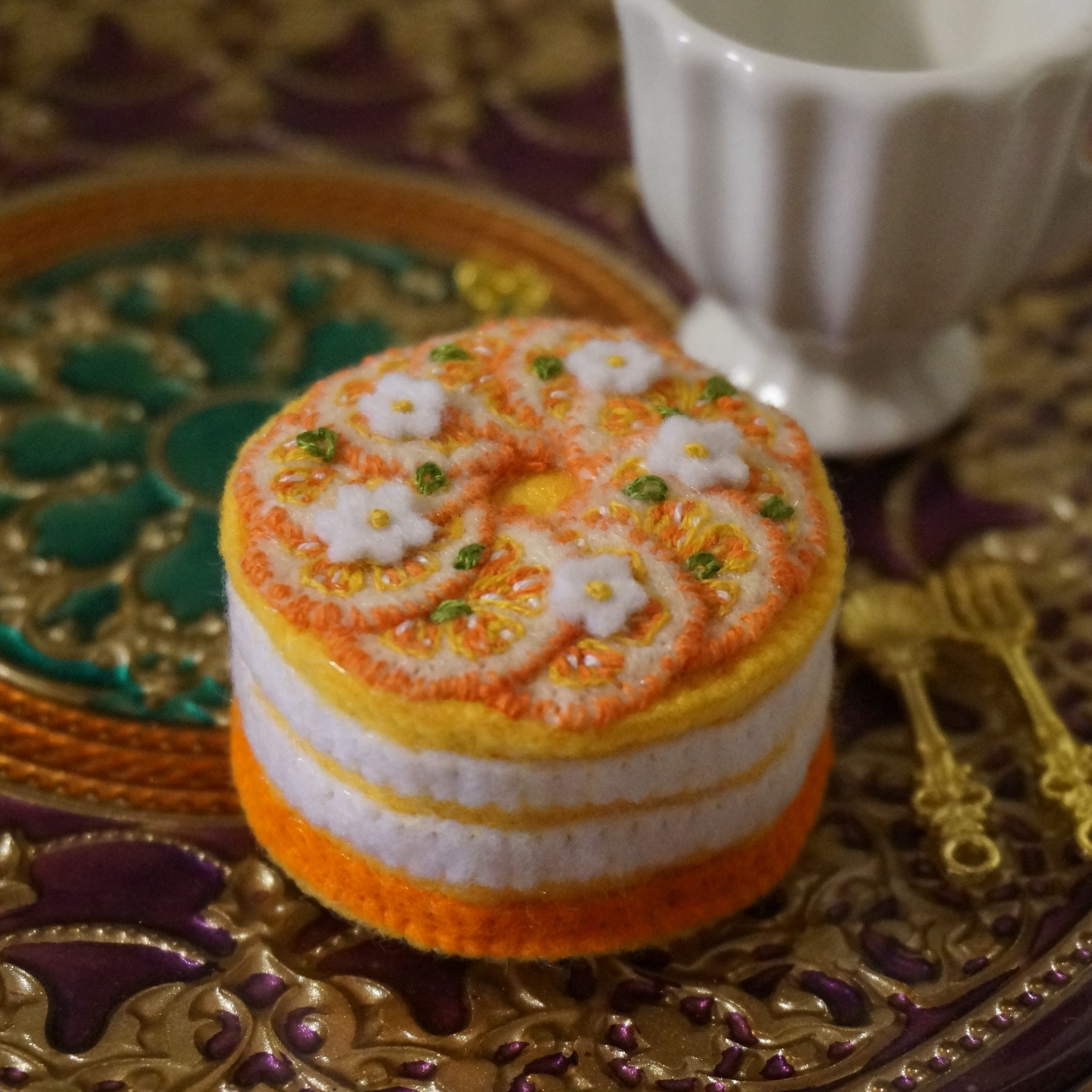 オレンジ・ケーキ☆フェルト・スイーツ☆バッグチャーム☆なたーしゃ