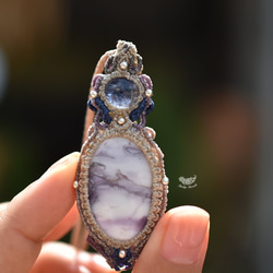 夢幻藍紫色★蒂芙尼石花邊項鍊 1045 第1張的照片