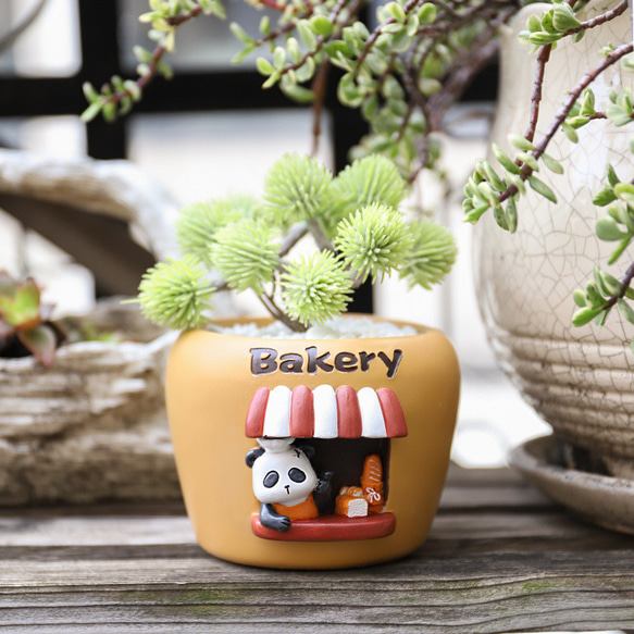 ミニプランター 可愛い植木鉢 小型 卓上用 多肉植物用 パンダ ネコ花器 観葉植物用 フラワーポット 2枚目の画像