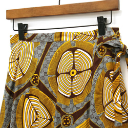 【お取り寄せ】ラップスカート 幾何学アフリカンプレーン●リーフ 11枚目の画像