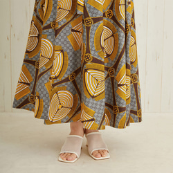 【お取り寄せ】ラップスカート 幾何学アフリカンプレーン●リーフ 13枚目の画像