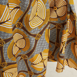 【お取り寄せ】ラップスカート 幾何学アフリカンプレーン●リーフ 14枚目の画像