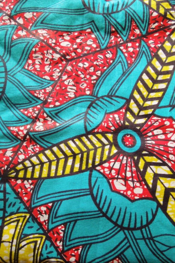 【お取り寄せ】ラップスカート 幾何学アフリカンプレーン●リーフ 2枚目の画像