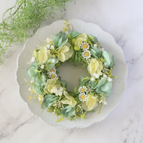 スイートピーのリース～おしゃれグリーン～ リース Like a garden 通販