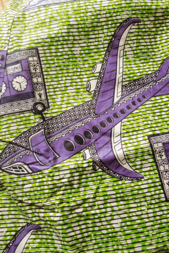 【再入荷】ラップスカート 幾何学アフリカンプレーン●飛行機 5枚目の画像