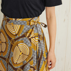 【お取り寄せ】ラップスカート 幾何学アフリカンプレーン●フィッシュ 15枚目の画像
