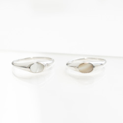 Mother of Pearl Signet RING ‐Beige‐/ SV925 ≪送料無料≫ シグネットリング 13枚目の画像