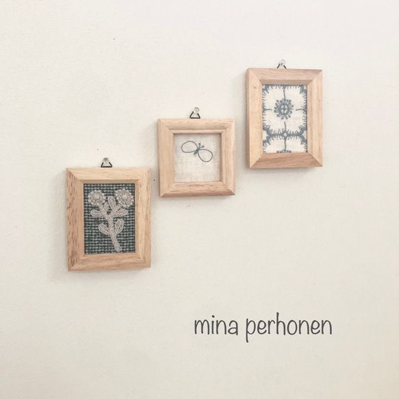 mina perhonen  ミナペルホネン  ファブリックパネル 3点セット ハンドメイド 1枚目の画像