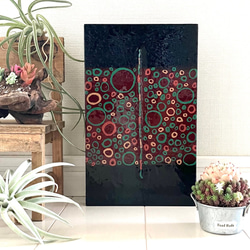 壁掛け　漆アートパネル　小さな作品　/ foamy plant 3枚目の画像
