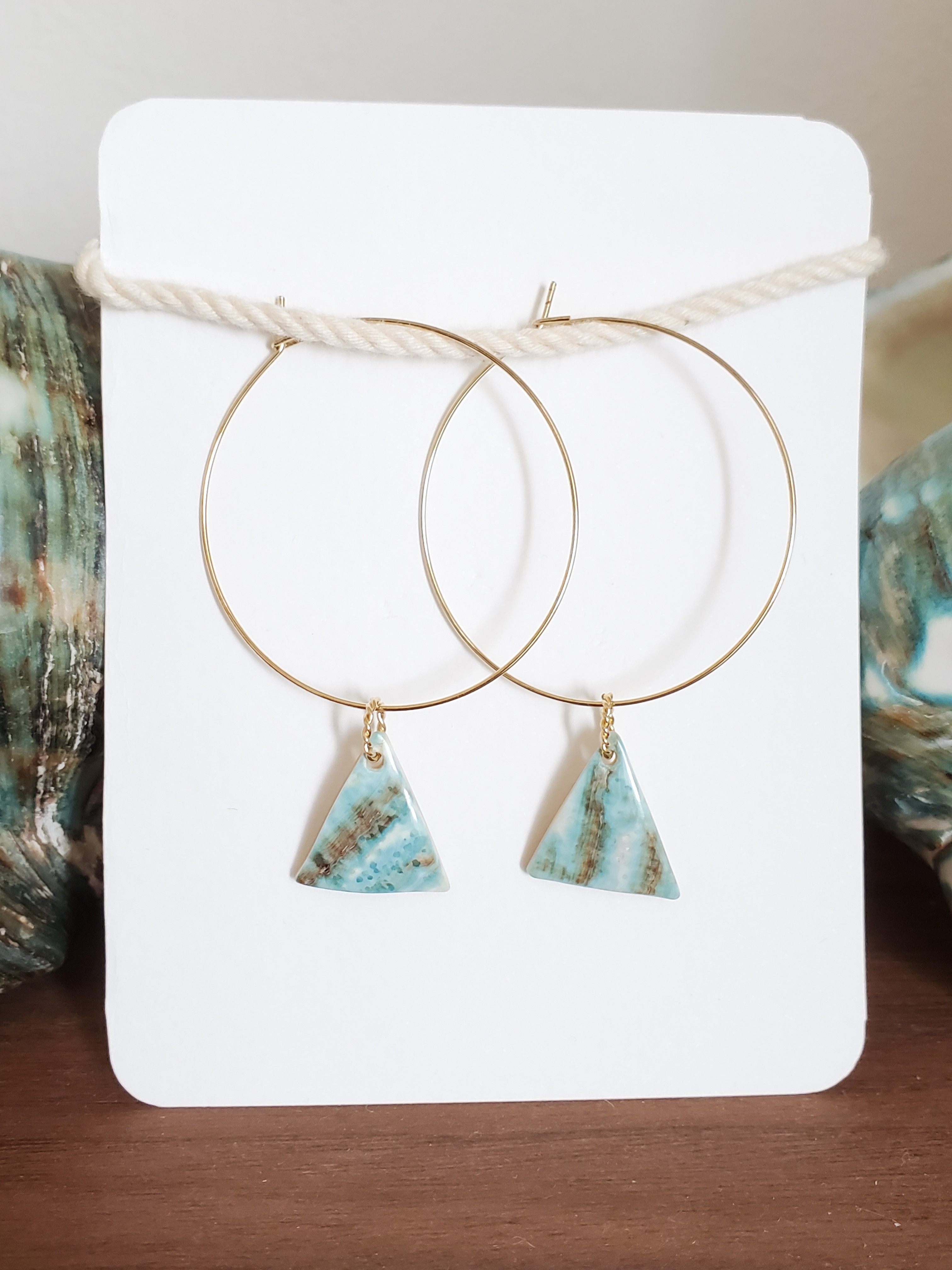 夜光貝フープピアス #02 4,000円