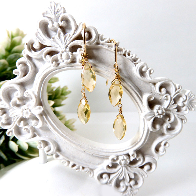 シトリン  ピアス  H-19 4,565円