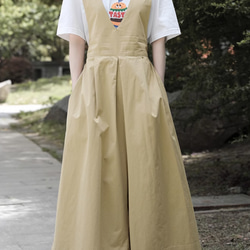 タンクトップスカート/ コットン100％ ゆったりのサロペットパンツ   レディース  カジュアルパンツ 10枚目の画像