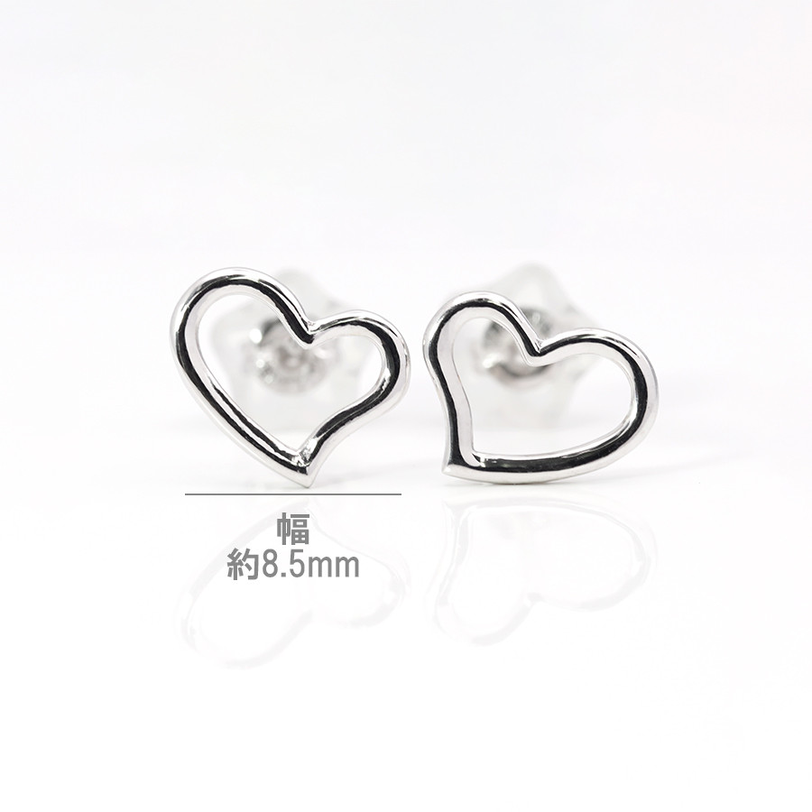 【特価】オープンハートピアス K14 ホワイトゴールド シェイプハート 14金 WG セカンドピアス【p1217】