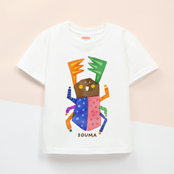 名入れ　名前入り　 キッズTシャツ（クワガタくん） 1枚目の画像