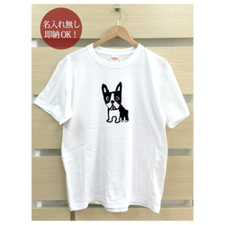 【全国送料無料】ボストンテリア 犬 メンズ Tシャツ おもしろTシャツ 綿100% 選べるカラー7色 2枚目の画像