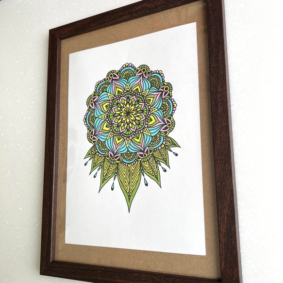 原画販売ゼンタングル風アート【万華鏡/A5サイズ】 絵画