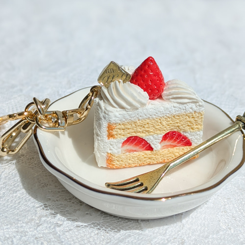 こだわりショートケーキのキーホルダー フェイクスイーツ キーホルダー