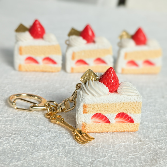 こだわりショートケーキのキーホルダー フェイクスイーツ キーホルダー