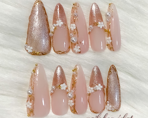 ネイルチップ オーダー マグネット フラッシュ ニュアンス フレンチガーリー ネイルチップ オーダー マグネット フラッシュ ニュアンス