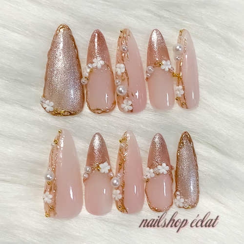 ネイルチップ オーダー マグネット ニュアンス 夏 韓国 キラキラ