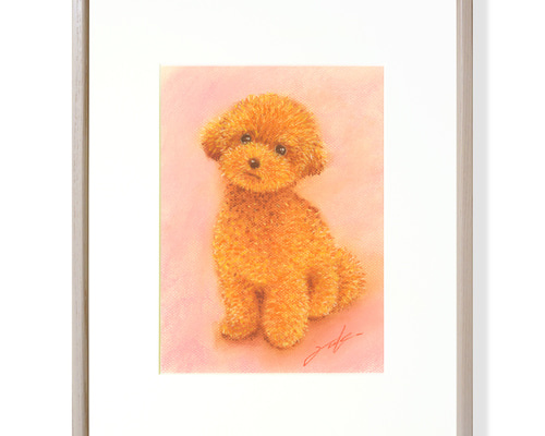【原画】『道化師セシル』（犬 トイプードル 絵画　パステル画） 原画】『道化師セシル』（犬 トイプードル 絵画 パステル画）