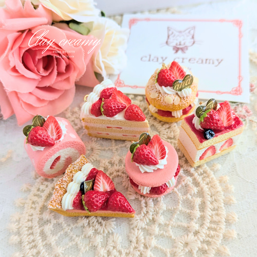 しかくい いちごのショートケーキ ハンドメイド フェイクスイーツ