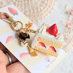 こだわりショートケーキのバッグチャーム フェイクスイーツ