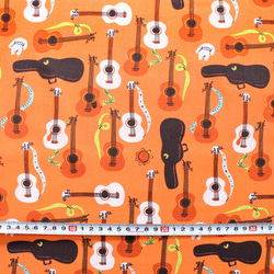 カットクロス Windham Fabrics / Far Far Away 3 / Guitars Red Orange 3枚目の画像