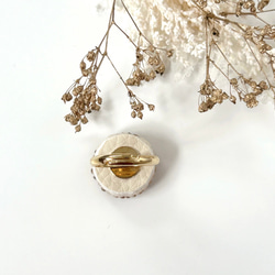 【再販】かわいい アンティーク調花柄のリング（グレージュ） 12枚目の画像
