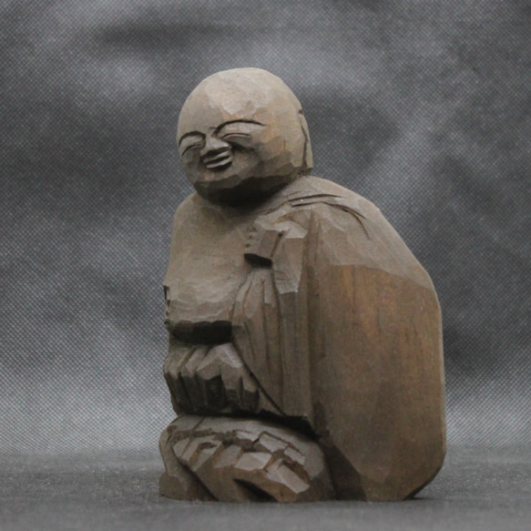布袋さん（布袋尊 14cm ht4208) 仏像 円空仏 摸刻 木彫 3枚目の画像