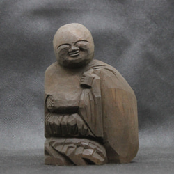 布袋さん（布袋尊 14cm ht4208) 仏像 円空仏 摸刻 木彫 1枚目の画像