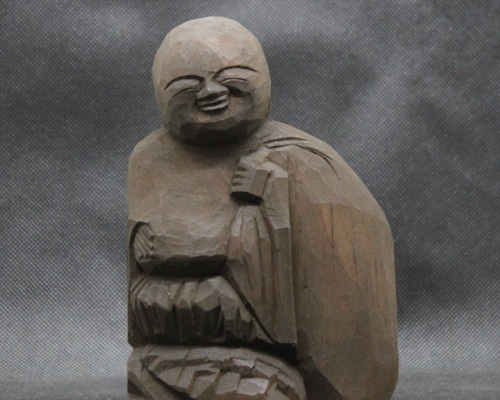 布袋さん（布袋尊 14cm ht4208) 仏像 円空仏 摸刻 木彫 彫刻 円空工房