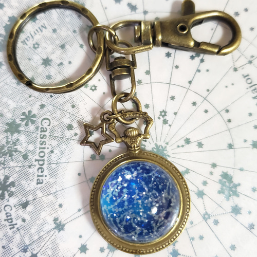 光る12星座の半球キーホルダー レジンハンドメイド その他アクセサリー