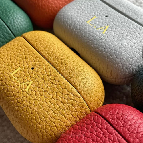 AirPodsケース 本革 AirPods iPhone イニシャル 刻印 iPhoneケース