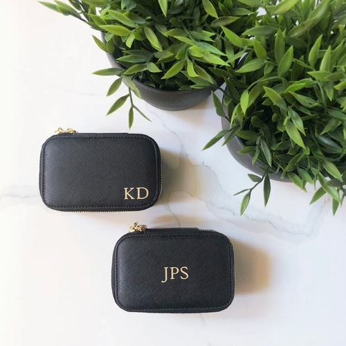 本革 ジュエリーボックス イニシャル 刻印 アクセサリーケース