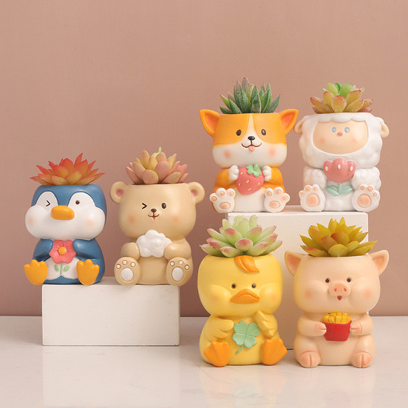 クマの植物ポットプランターオーガナイザーギフトフラワー花瓶