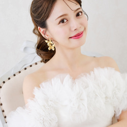 ヘッドドレス　ウェディング ゴールド　蝶々モチーフアレンジ　Uピン　髪飾り　成人式　結婚式　披露宴 お色直し MA145 6枚目の画像