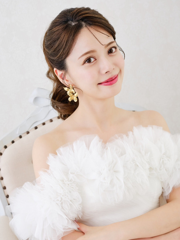 ヘッドドレス　ウェディング ゴールド　蝶々モチーフアレンジ　Uピン　髪飾り　成人式　結婚式　披露宴 お色直し MA145 6枚目の画像