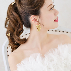 ヘッドドレス　ウェディング ゴールド　蝶々モチーフアレンジ　Uピン　髪飾り　成人式　結婚式　披露宴 お色直し MA145 4枚目の画像