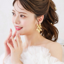 ヘッドドレス　ウェディング ゴールド　蝶々モチーフアレンジ　Uピン　髪飾り　成人式　結婚式　披露宴 お色直し MA145 2枚目の画像