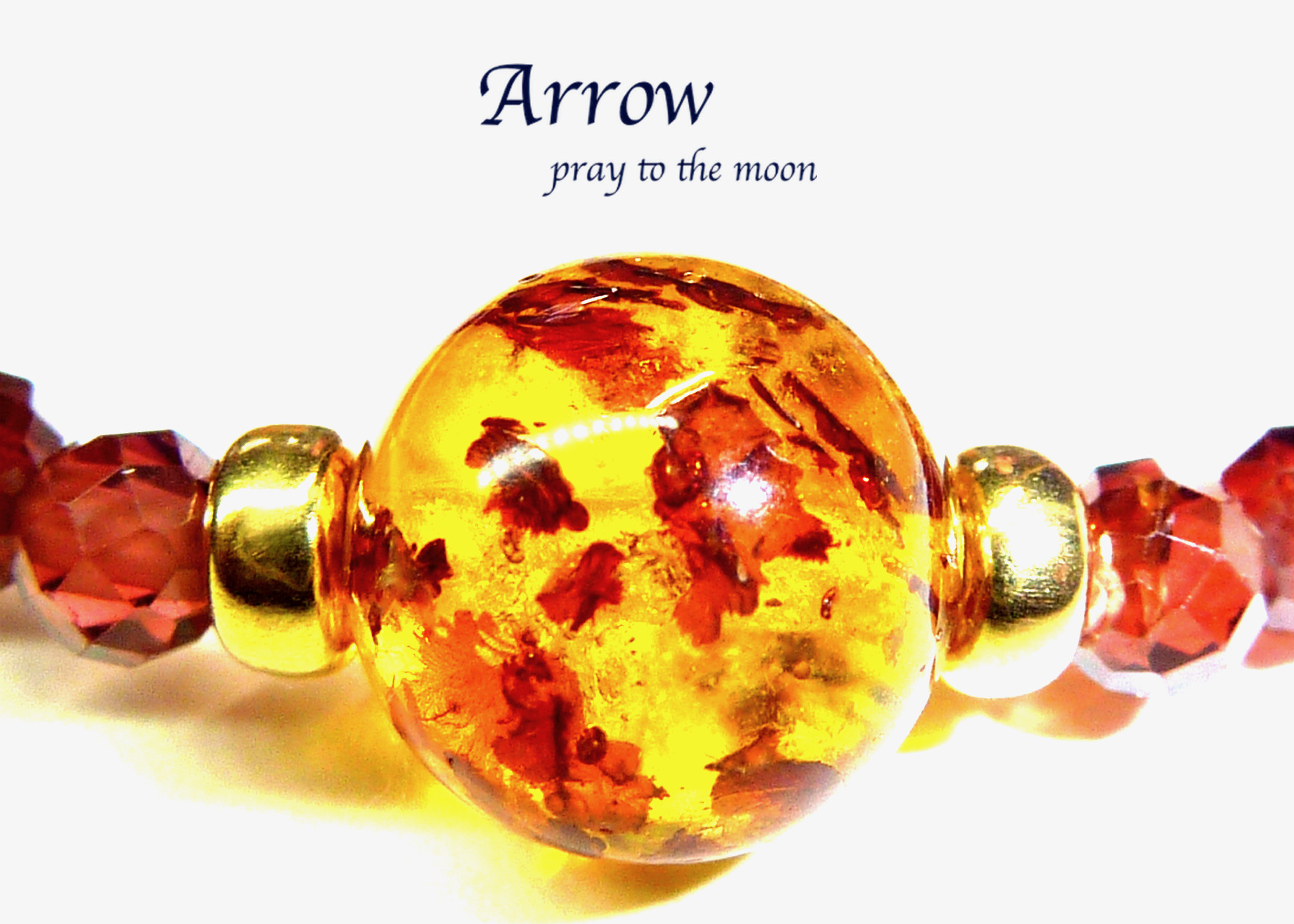 超レア＊ドミニカ産花びら入り天然琥珀とモザンビーク産ガーネットブレスレット＊14kgf