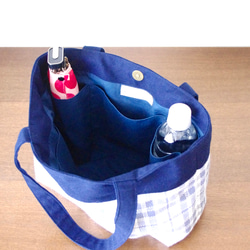 麻糸の手織り　チェックトートバッグ(B5サイズ) 9枚目の画像