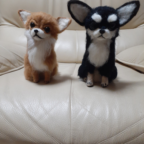 羊毛チワワ(在庫あり) 黒チワワ(売れました) 羊毛フェルト King 羊毛チワワ(在庫あり) 黒チワワ(売れました) 羊毛フェルト King