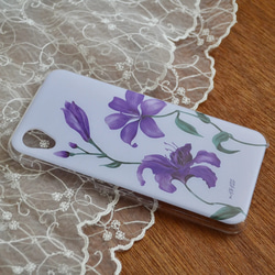 スマホケース『Purple Lily』ミステリアスな紫のゆりのボタニカルアート　全機種注文可能 期間限定送料無料 6枚目の画像